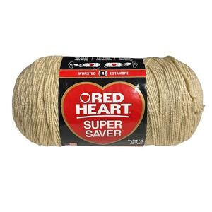 VINTAGE Coats Red Heart Super Saver Yarn BUFF 0334 Acrylic 14oz Jumbo NO DYE LOT